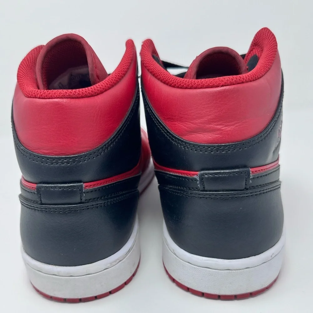 Air Jordan 1 Mid Red and Black Sneakers size 9.5